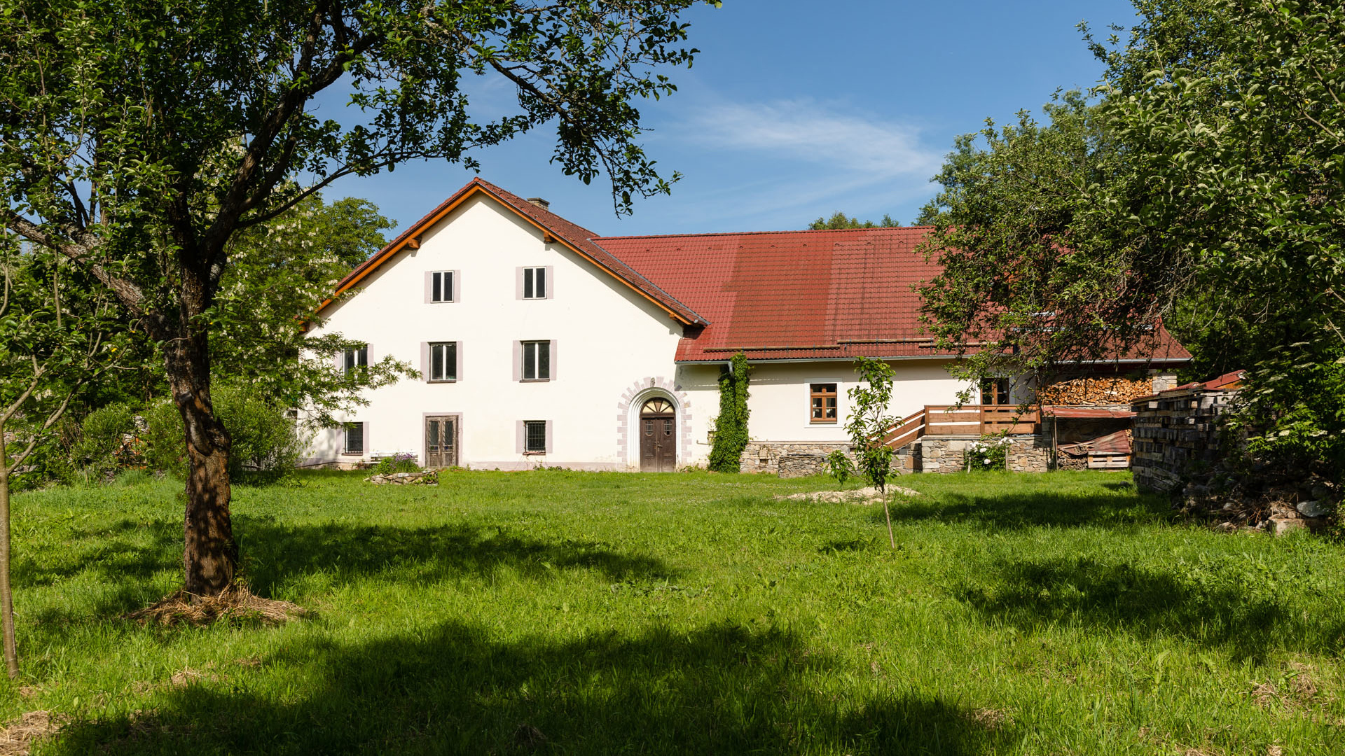 Countryside retreat at Šumava outskirts with small hydro, South Bohemia