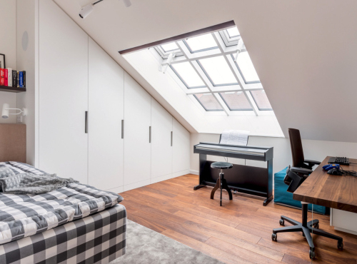 Pronájem - Moderní penthouse 4+kk s terasami, Praha 2 - Vinohrady