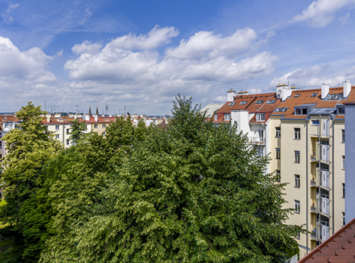 Pronájem - Moderní penthouse 4+kk s terasami, Praha 2 - Vinohrady
