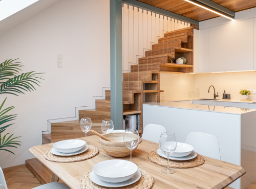 Pronájem - Mezonetový byt 4+kk v Rezidenci Sovova, Praha 8 – Karlín